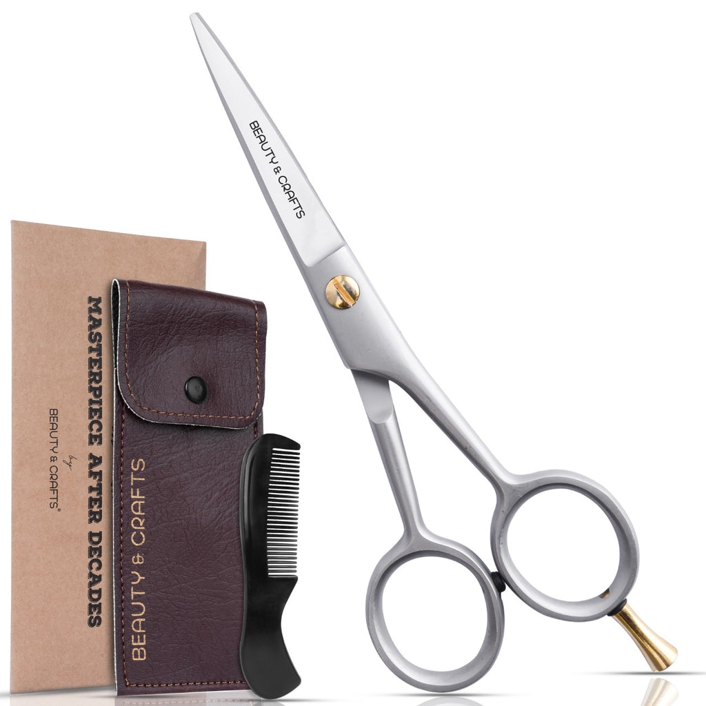 SilverEdge 5” Beard Scissors – Luxe Grooming – Beauty&Crafts
